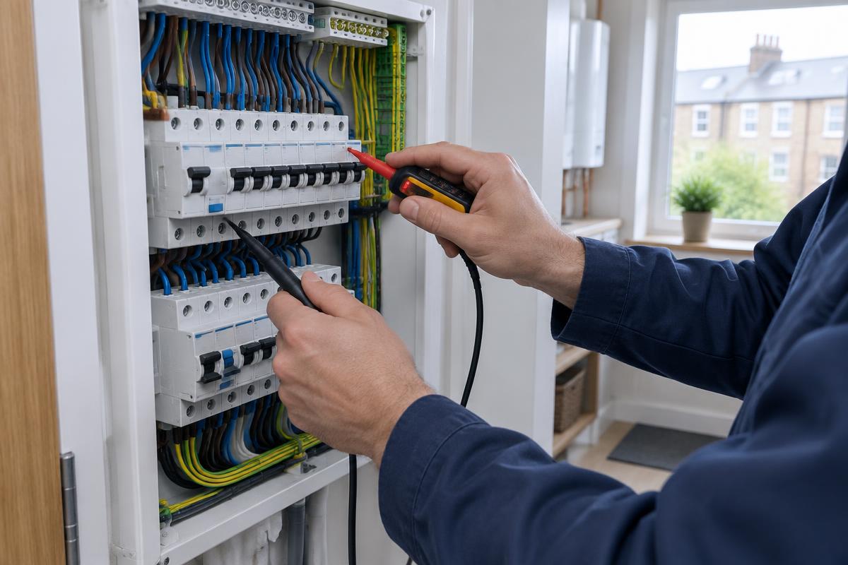 Consumer unit with a tripped circuit breaker